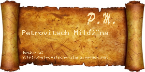Petrovitsch Miléna névjegykártya